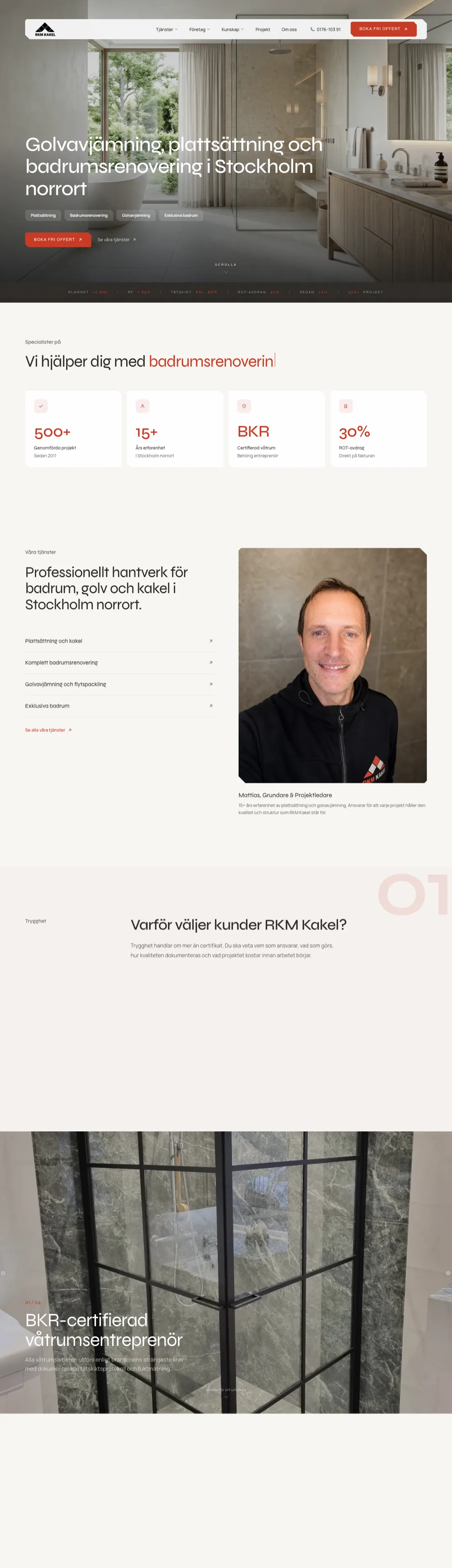 Webbplatsen vi byggt åt RKM Kakel