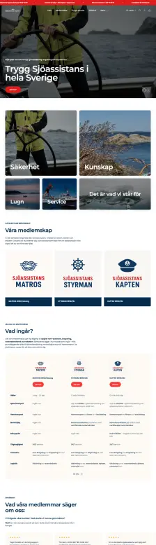 Webbplatsen vi byggt åt Sjöassistans